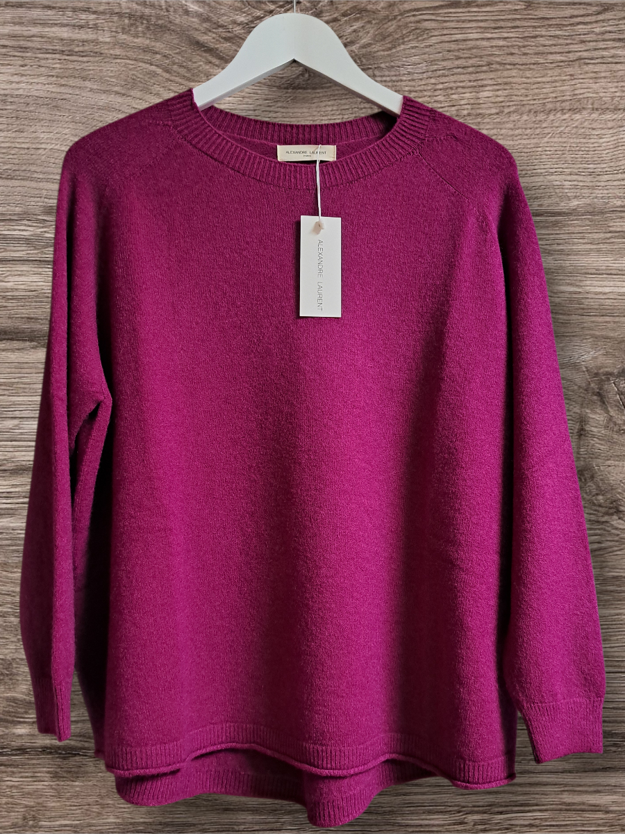 Alexandre Laurent Long Oversized Viscose Trui Magenta 8882