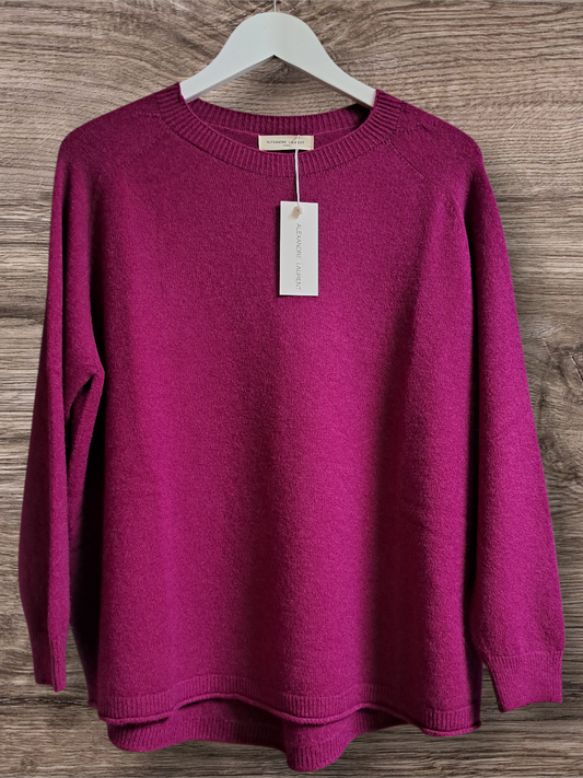 Alexandre Laurent Long Oversized Viscose Trui Magenta 8882