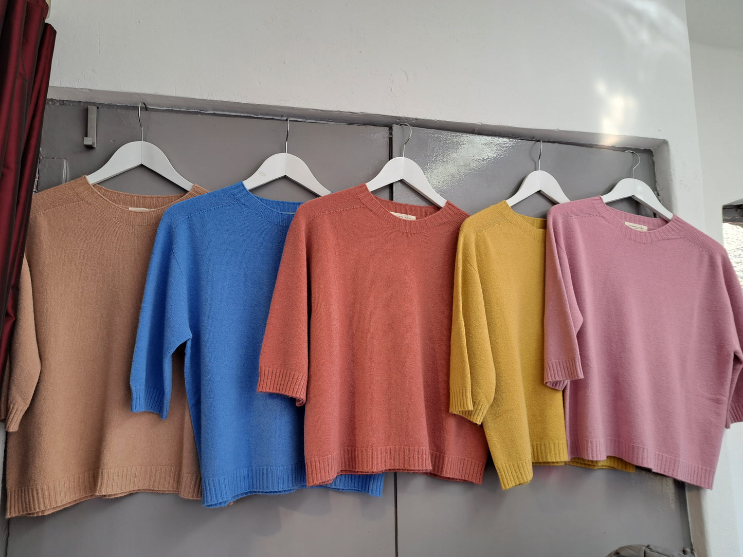 Alexandre Laurent Viscose Trui 3/4 mouw Camel 8950