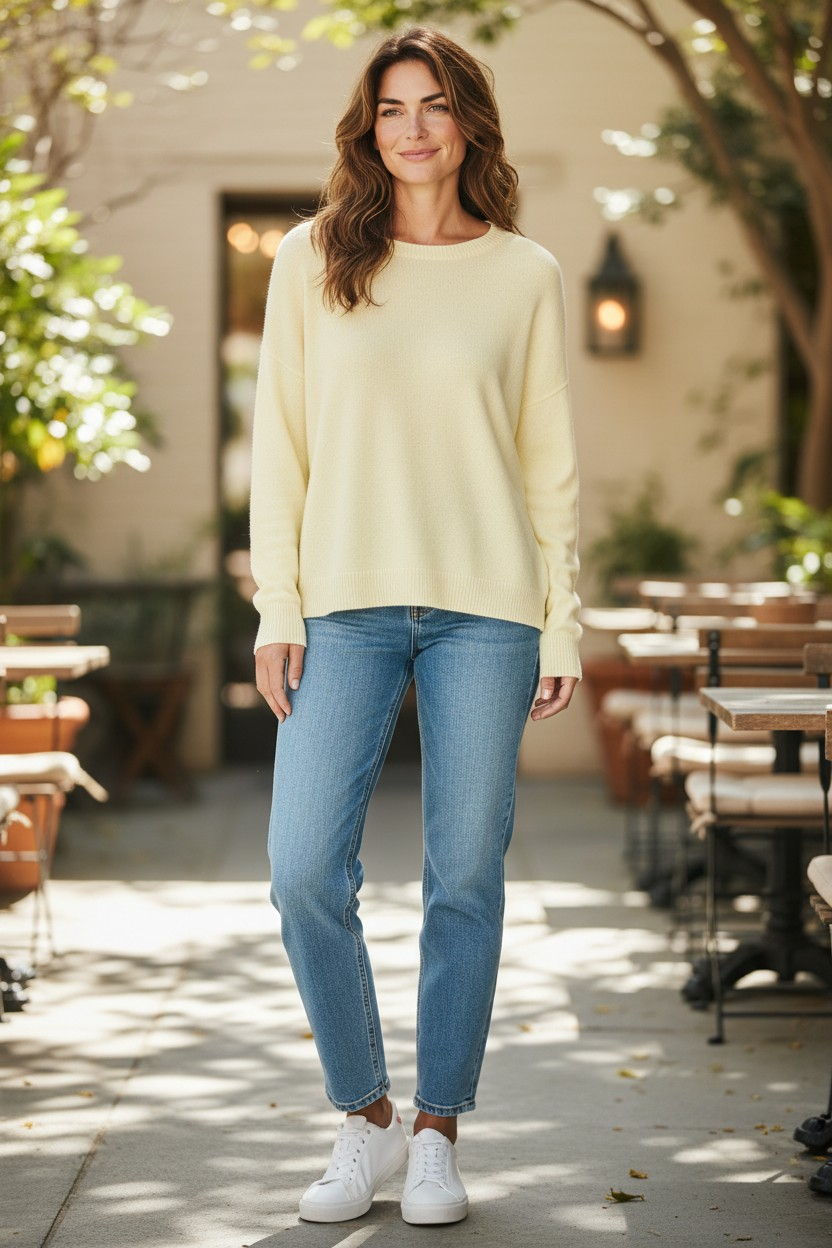 Alexandre Laurent Basic Viscose Trui Pasta 8824