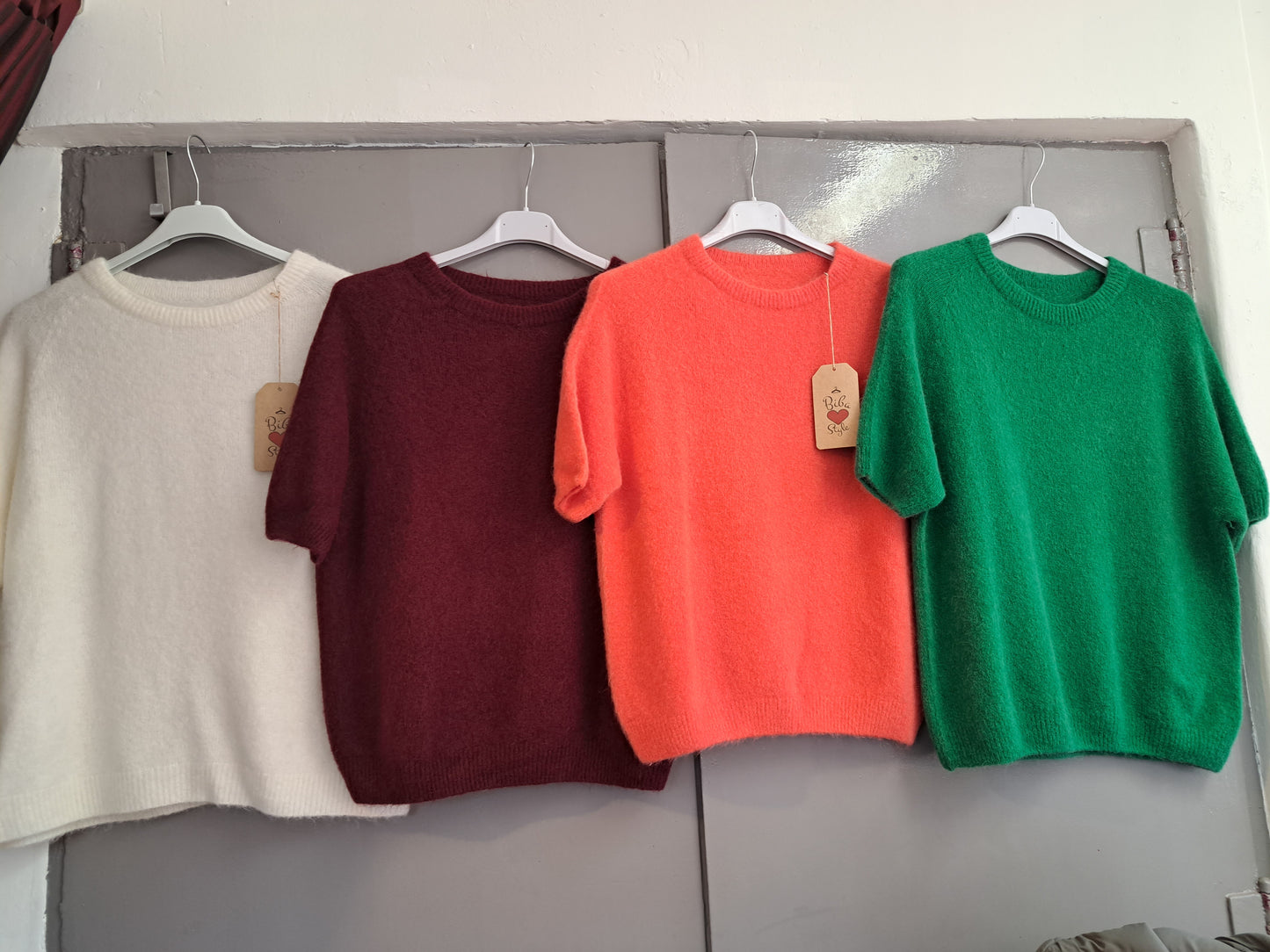 Alpaca trui korte mouw groen