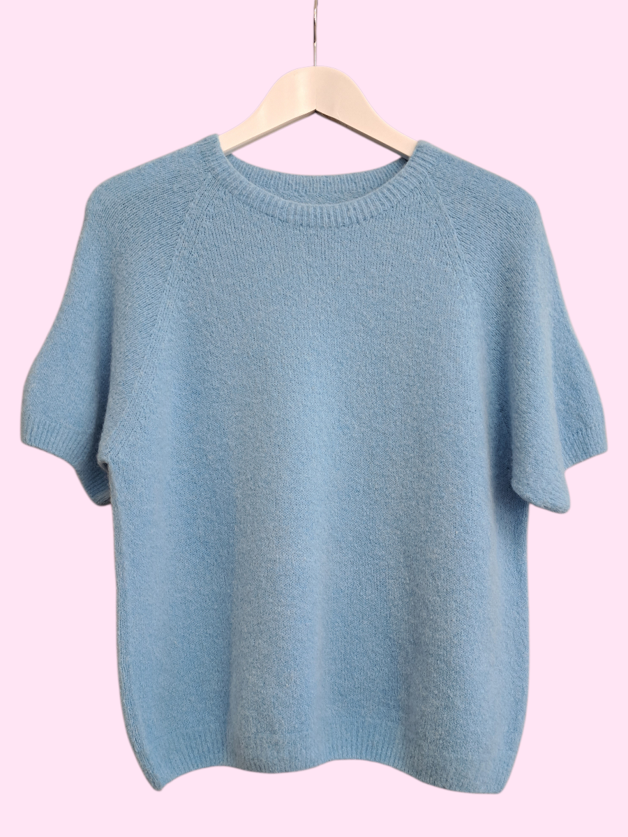Alpaca Trui korte mouw Blue