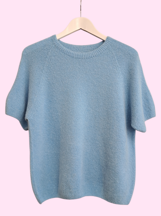 Alpaca Trui korte mouw Blue