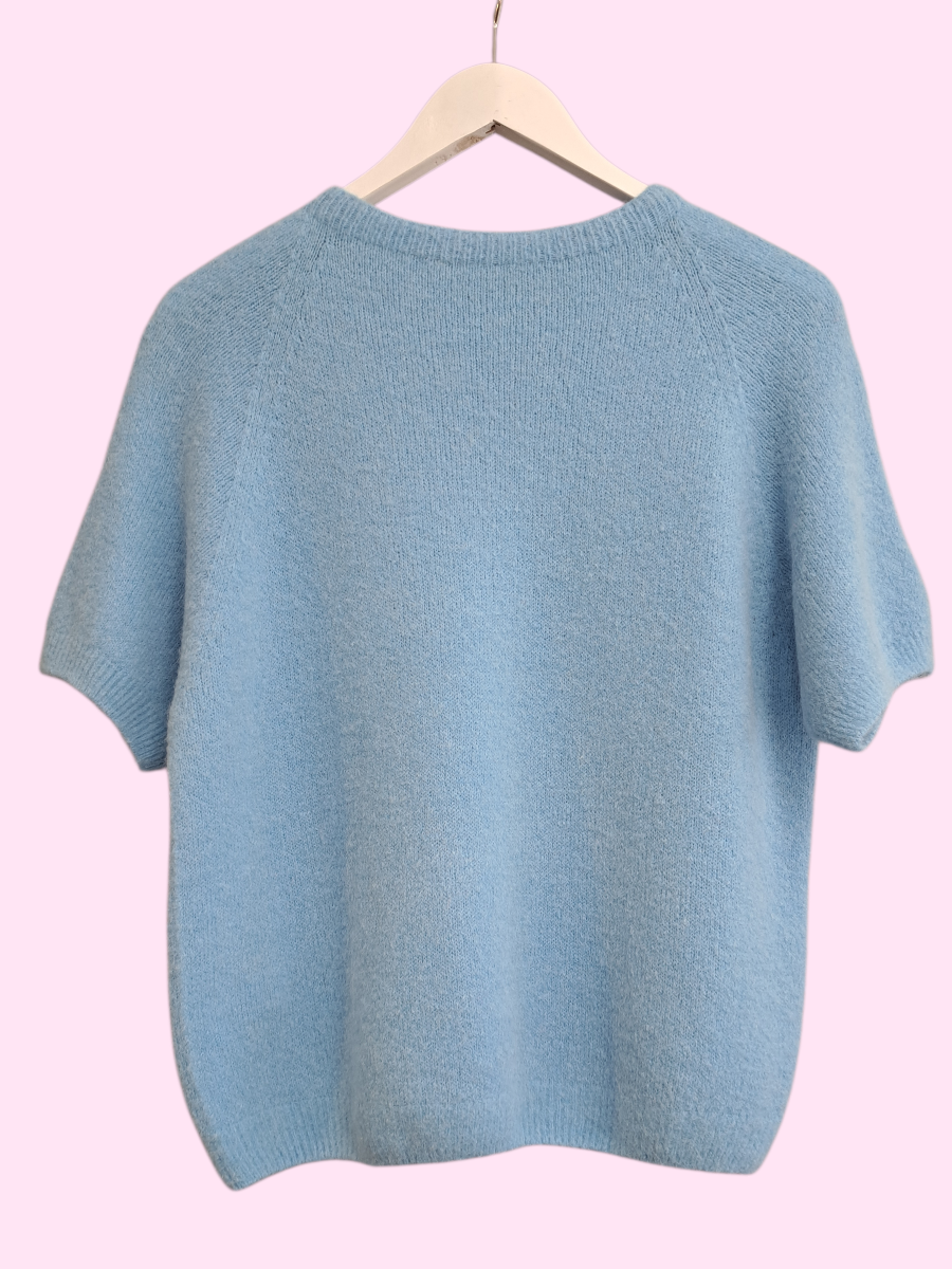 Alpaca Trui korte mouw Blue