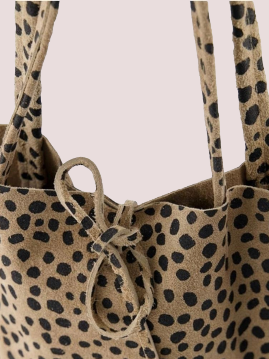 Mia Suede Shoulder Bag Cheetah