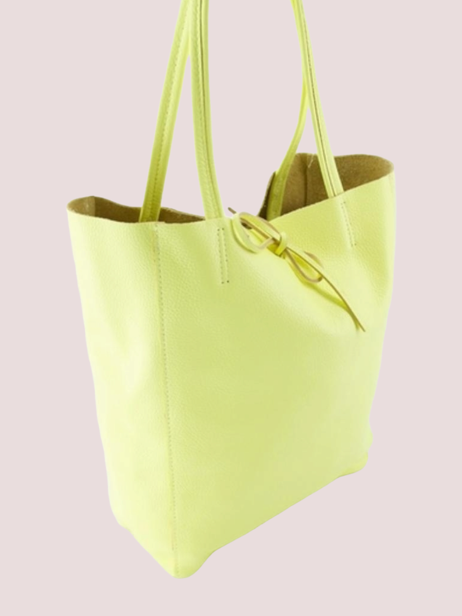 Mia Classic Grain Shoulder Bag Yellow