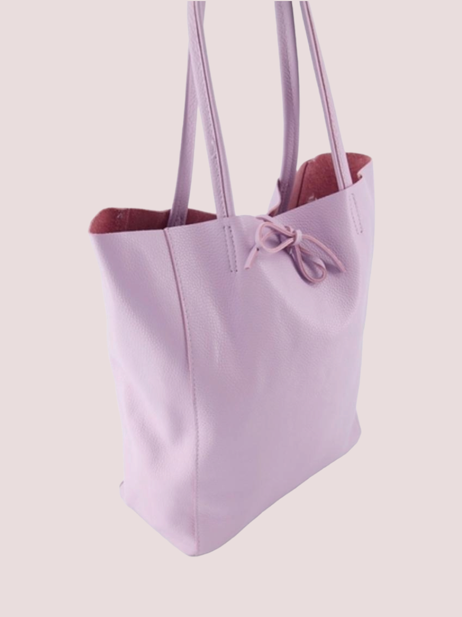 Mia Classic Grain Shoulder Bag Lilac