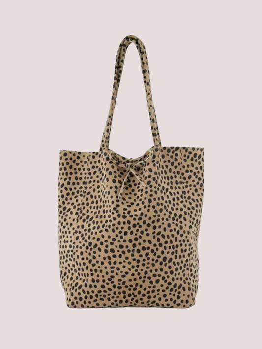 Mia Suede Shoulder Bag Cheetah
