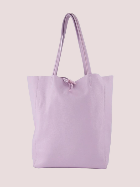 Mia Classic Grain Shoulder Bag Lilac
