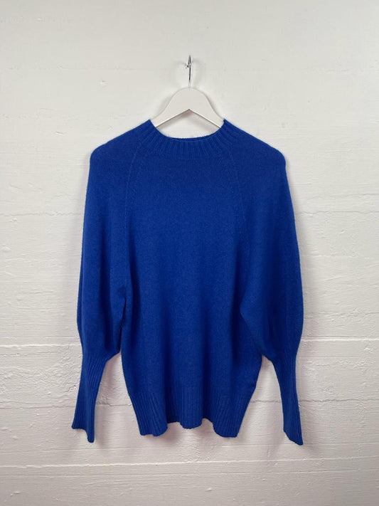 Alexandre Laurent Viscose Puff Sleeve Sweater Cobalt